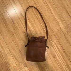 COACH- Vintage Coach British Tan Drawstring Small Sac Bag